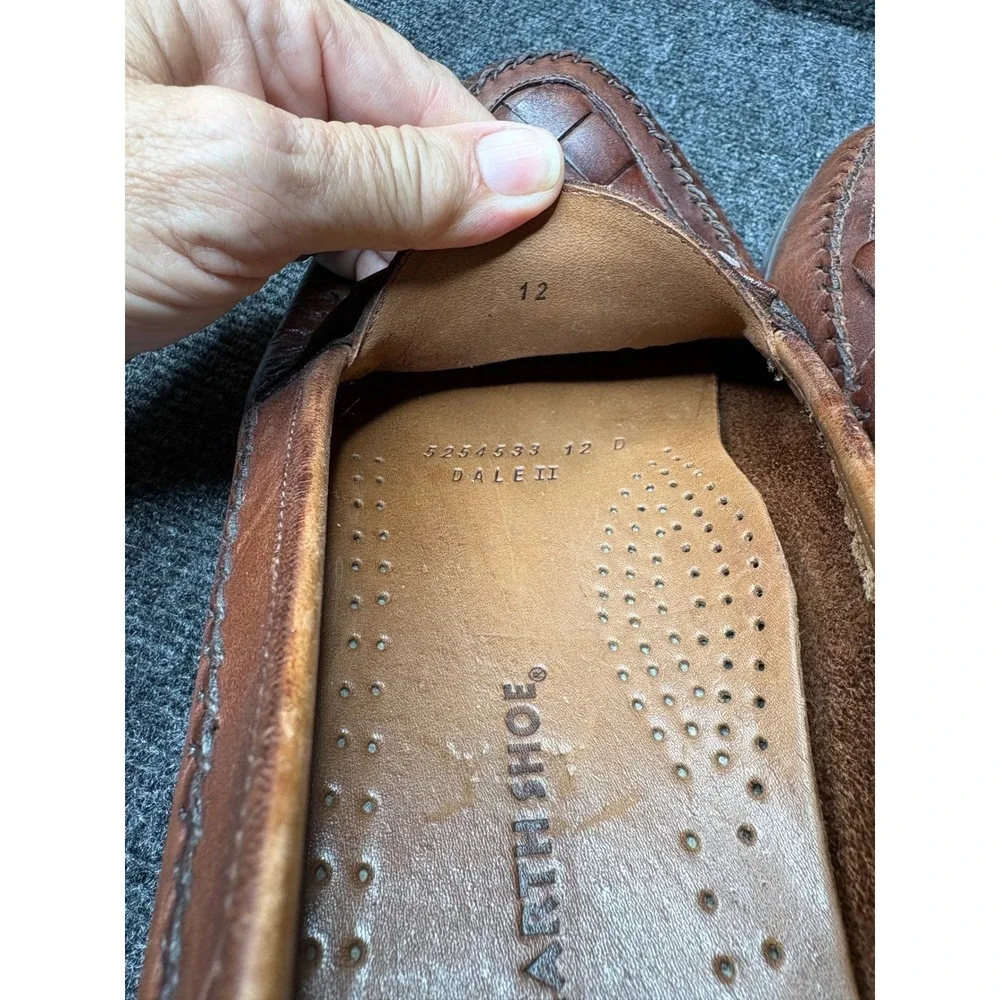 Earth Shoe Dale II Mens 12 D Brown Leather Woven Tassel Kiltie Loafers Brazil